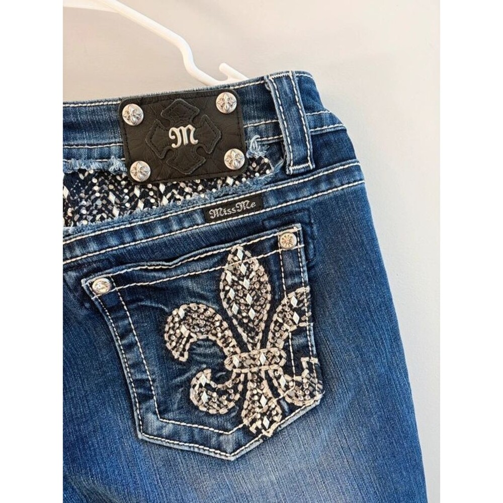 Miss Me Y2K Rhinestone Embellished Bootcut Jeans Western Bling Size 30